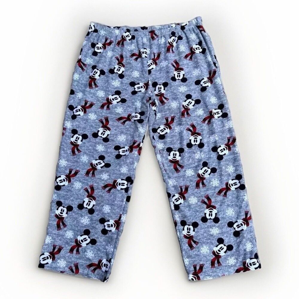 Womens Plus Size 2X 18W-20W Fleece Mickey Mouse Scarf Pajamas Disney Sleepwear